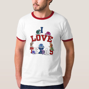 Camiseta Eu Amo Armadilos Coloridos do Texas