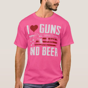 Camiseta Eu Amo Armas E Cerveja Usa Bebendo Armas Funny G