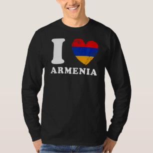 Camiseta Eu Amo Armênia Heart Flag Armênia
