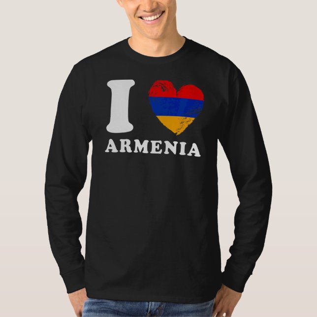Camiseta Eu Amo Armênia Heart Flag Armênia (Frente)