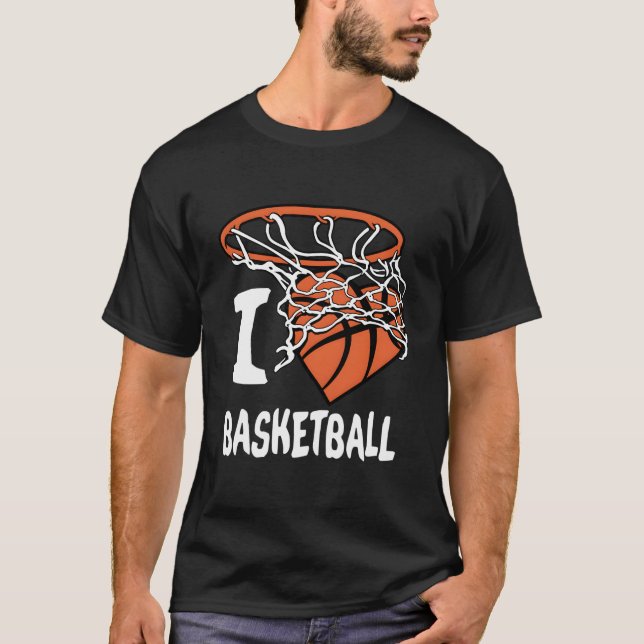 Camiseta Eu Amo Aro de Basquete para Jovens (Frente)