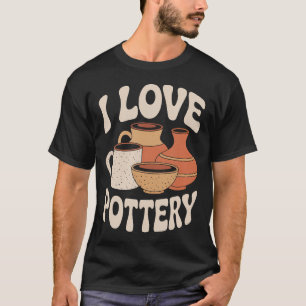 Camiseta Eu Amo Arte em Vasos de Argila Criativa