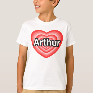 Camiseta Eu amo Arthur. Eu te amo Arthur. Coração