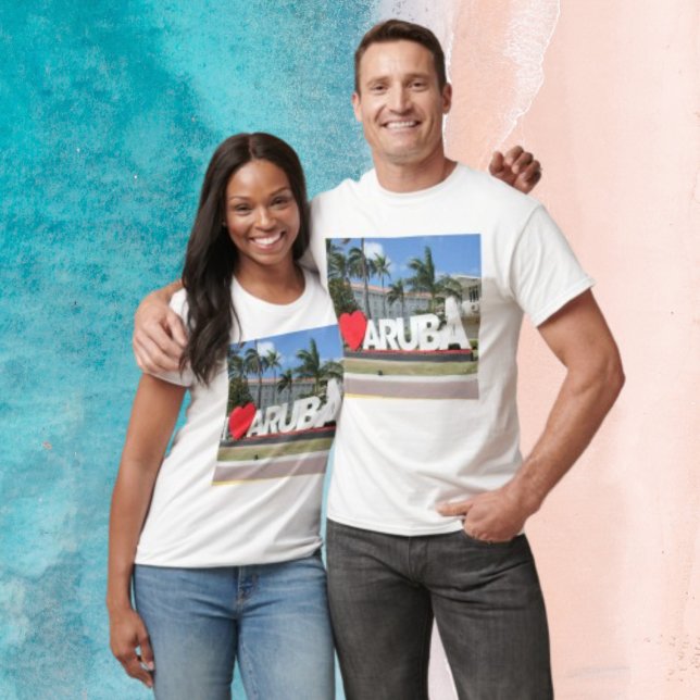 Camiseta Eu amo Aruba - Uma Ilha Feliz (Criador carregado)