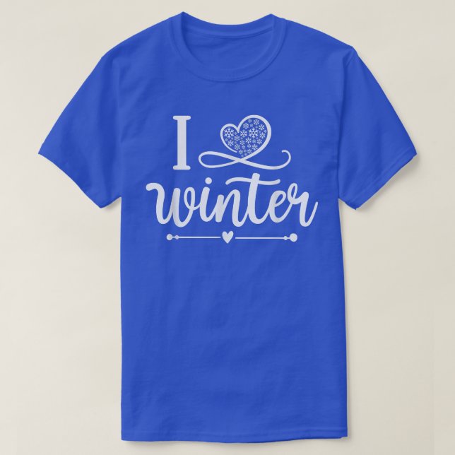 Camiseta Eu Amo As Atividades De Inverno Da Época Da Neve E (Frente do Design)