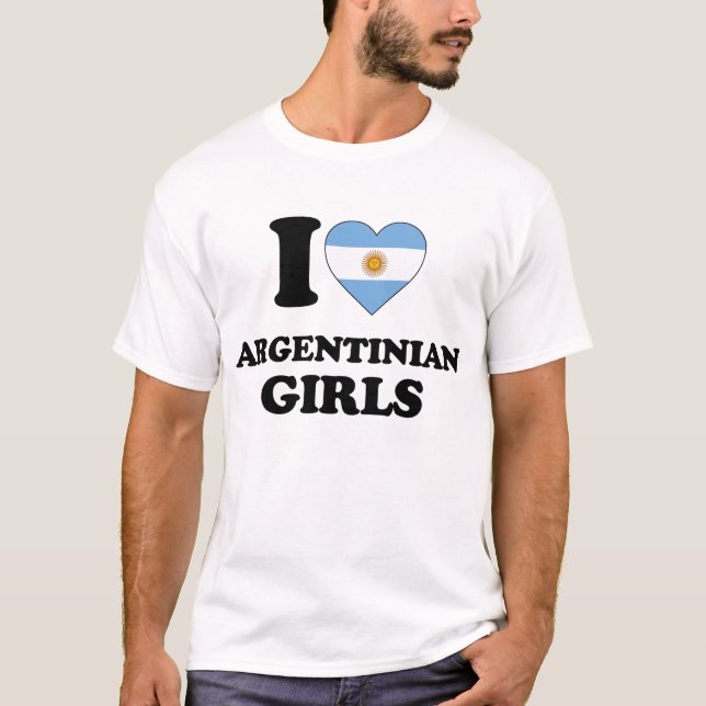 Camiseta Eu amo as garotas argentinas (Frente)