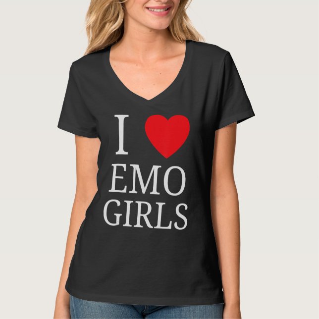 Camiseta Eu Amo As Meninas Emo Eu Corto As Meninas 5 (Frente)