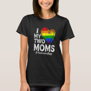 Camiseta Eu Amo As Minhas Duas Mães Lgbb Orgulho Lgbt Mamãe