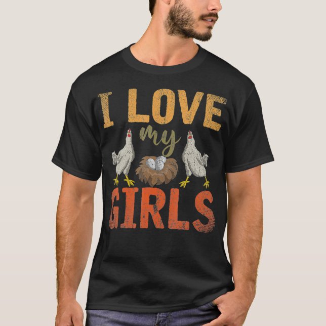 Camiseta Eu Amo As Minhas Meninas Engraçadas Fazendas Pássa (Frente)