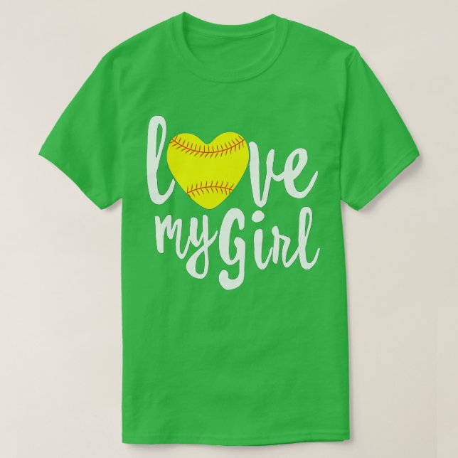 Camiseta Eu Amo As Minhas Meninas Mamãe Softball Cute Softb (Frente do Design)