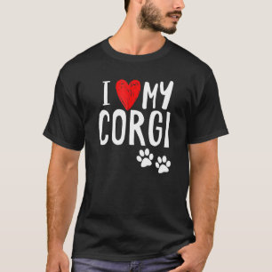 Camiseta Eu Amo As Patinhas Do Meu Cão Corgi E O Coração Ve