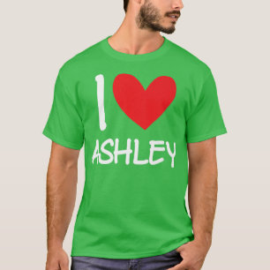 Camiseta Eu Amo Ashley Name Personalizado Rapariga Bff Fri