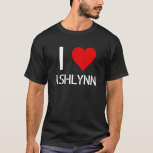 Camiseta Eu Amo Ashlynn Heart Namorada Fofa Aniversário