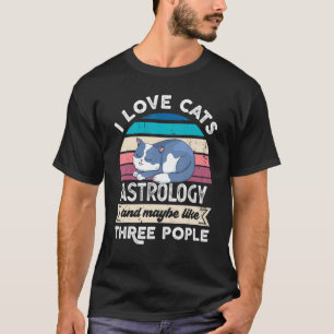 Camiseta Eu Amo Astronomia de Gatos E Gosto de Três Pessoas
