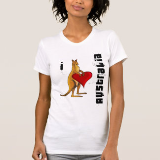 Camiseta Eu amo Austrália - design do coração do canguru