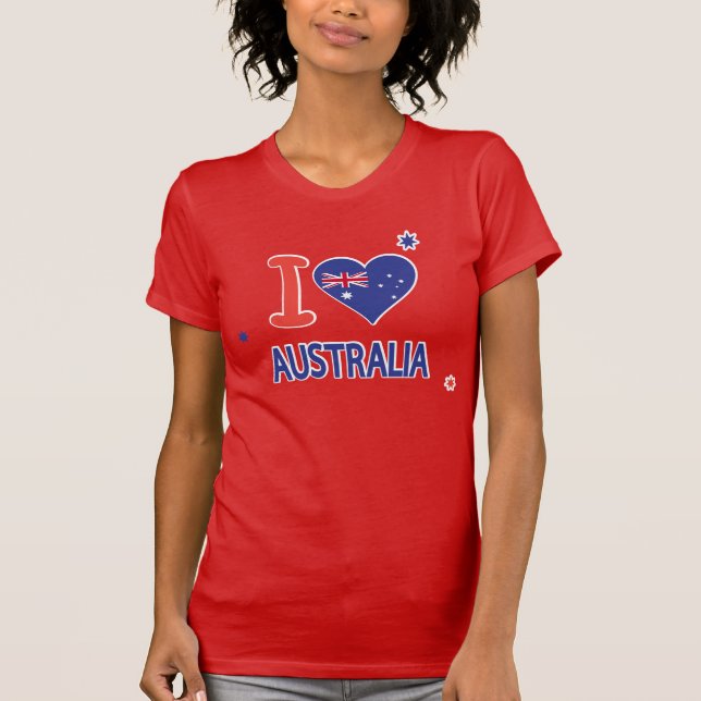 Camiseta EU AMO AUSTRÁLIA Feliz Dia da Austrália 26 de jane (Frente)