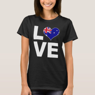 Camiseta Eu amo Austrália Heart Flag Austrália
