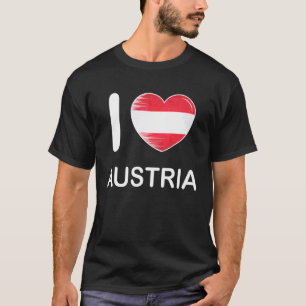 Camiseta Eu Amo Áustria Minha Casa Meu País Coração Áustria