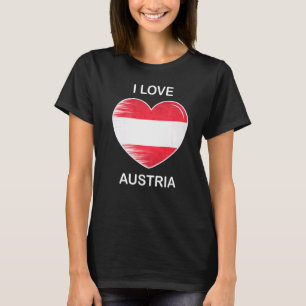 Camiseta Eu Amo Áustria Minha Casa Meu País Coração Áustria