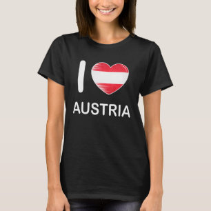 Camiseta Eu Amo Áustria Minha Casa Meu País Coração Áustria