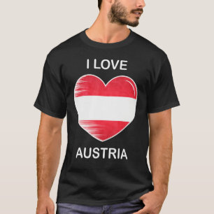 Camiseta Eu Amo Áustria Minha Casa Meu País Coração Áustria