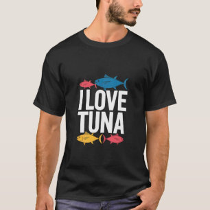 Camiseta Eu Amo Aventura de Pesca de Atum no Oceano