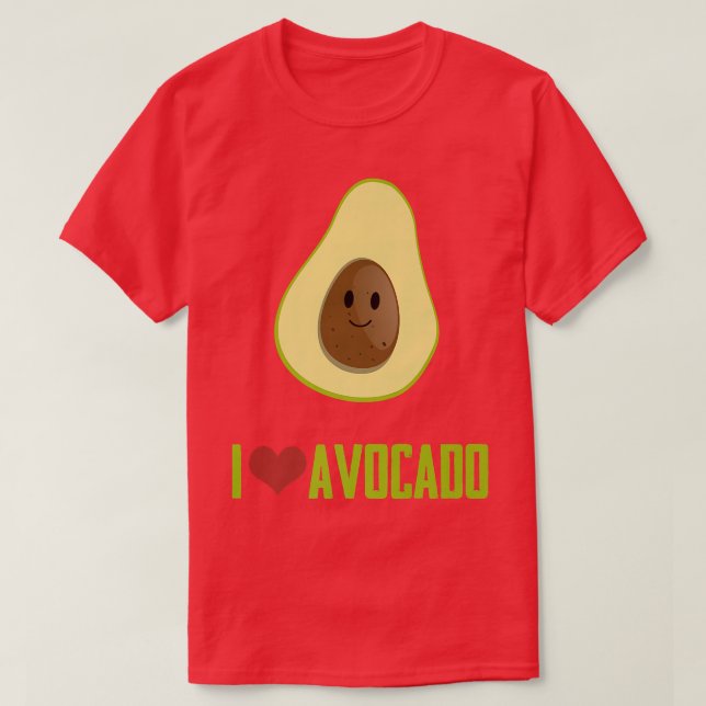 Camiseta Eu Amo Avocado Legal Comida Tee (Frente do Design)