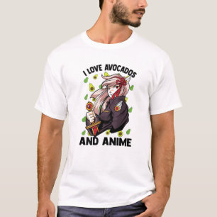 Camiseta Eu Amo Avocados E Animes - Kawaii Cute - Otaku Gi