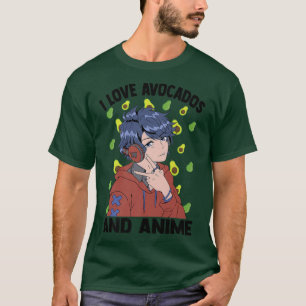Camiseta Eu Amo Avocados E Cara AnimeCute KawaiiOtaku