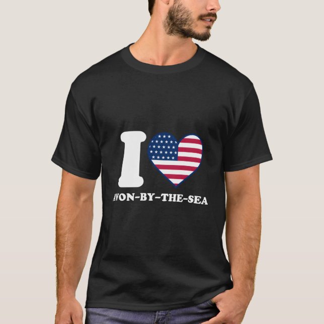 Camiseta Eu Amo Avon-By-The-Sea I Ele Avon-By-The-Sea (Frente)