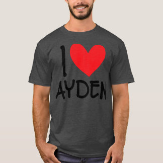 Camiseta Eu Amo Ayden Name Personalizado Men Cara Amigo BFF