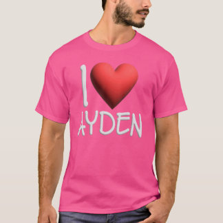 Camiseta Eu Amo Ayden Name Personalizado Men Cara Amigo BFF