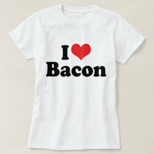 Camiseta Eu Amo Bacon de Coração - Amante de Bacon