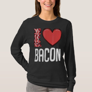 Camiseta Eu Amo Bacon I Heart Bacon Breakfast Men Women Ki
