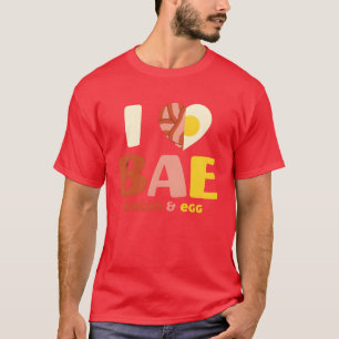 Camiseta Eu amo Bae Bacon e Ovo Presente para Amantes de Co