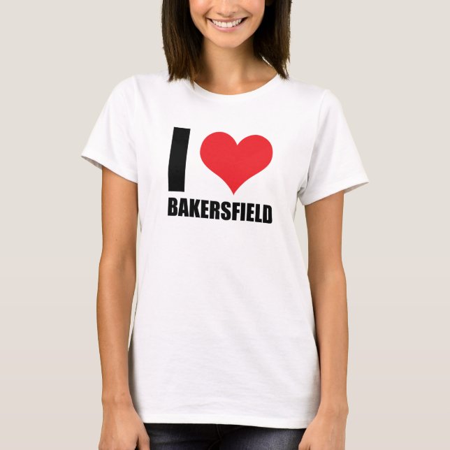 Camiseta Eu amo Bakersfield (Frente)