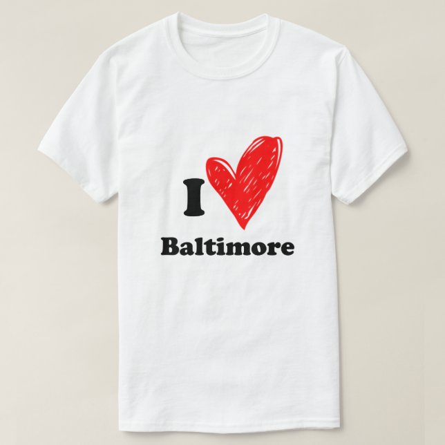 Camiseta Eu amo Baltimore (Frente do Design)