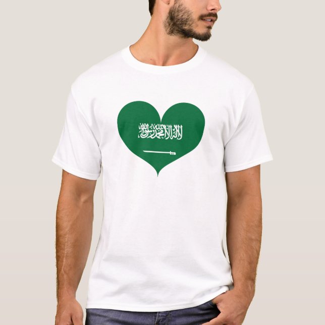 Camiseta Eu Amo Bandeira da Arábia Saudita (Frente)