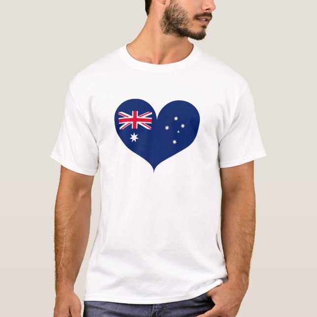 Camiseta Eu Amo Bandeira da Austrália (Frente)