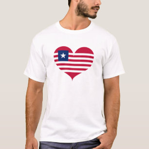 Camiseta Eu Amo Bandeira da Libéria