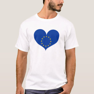 Camiseta Eu Amo Bandeira da União Europeia