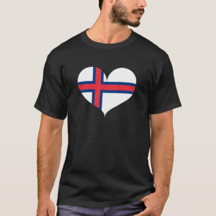 Camiseta Eu Amo Bandeira das Ilhas Faroé