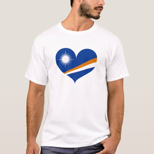 Camiseta Eu Amo Bandeira das Ilhas Marshall (Frente)