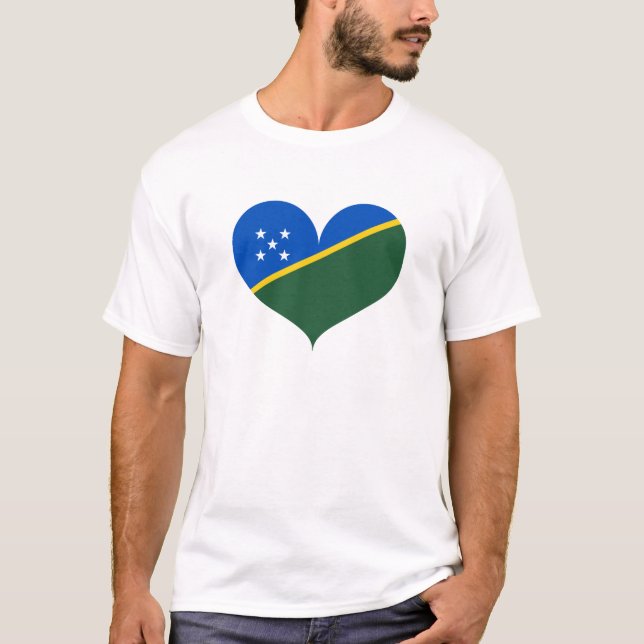 Camiseta Eu Amo Bandeira das Ilhas Salomão (Frente)