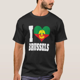 Camiseta Eu Amo Bandeira De Bruxelas Para Mulheres Homens M