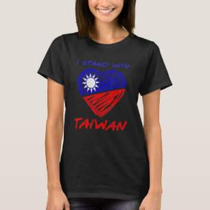 Camiseta Eu Amo Bandeira de Taiwan Coração Taiwanês Eu Esto