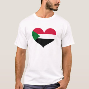 Camiseta Eu Amo Bandeira Do Sudão