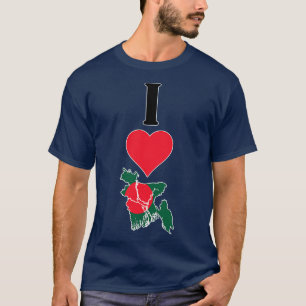 Camiseta Eu Amo Bangladesh Vertical I Heart Country Flag Mã