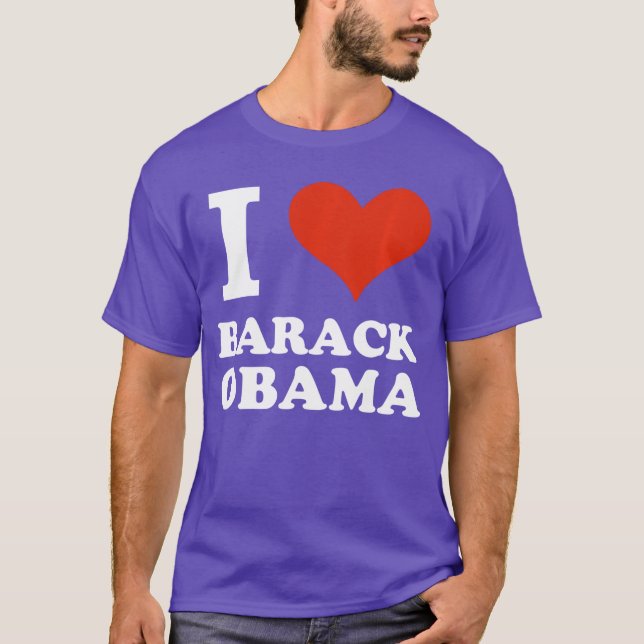 Camiseta Eu amo Barack Obama Potus Casa Branca Manga Longa (Frente)