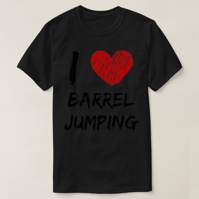 Camiseta Eu Amo Barrel Pulando (Frente do Design)